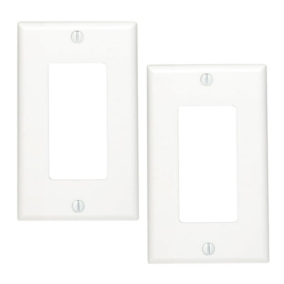 Decora GFCI Device Wallplate, Rocker Wall Plate Cover,Light switch cover,Standard Size 1-Gang 4.50"" x 2.76"",Smooth Face,Unbreakable Polycarbonate Thermoplastic,UL Listed,2-Pack