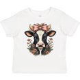 thumbnail image 3 of Inktastic Rustic Cow Flowered Bow Girls Toddler T-Shirt, 3 of 5