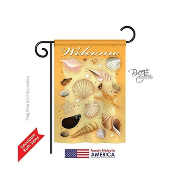 Breeze Decor 56059 Summer Welcome Shells 2-Sided Impression Garden Flag - 13 x 18.5 in.