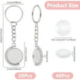 thumbnail image 2 of 20 Sets Cabochon Keychain Kit Silver Double-Sided Bezel Pendant Trays Blanks 8.4cm Alloy Keychains with 40Pcs Glass Cabochons for DIY Craft Jewelry Making diy, 2 of 9