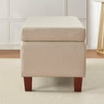 thumbnail image 6 of Ornavo Home Storage Ottoman Bench Upholstered Rectangle Storage Ottoman with Hinge Lid for Entryway, Bedroom, Living Room, Linen Beige, 6 of 7