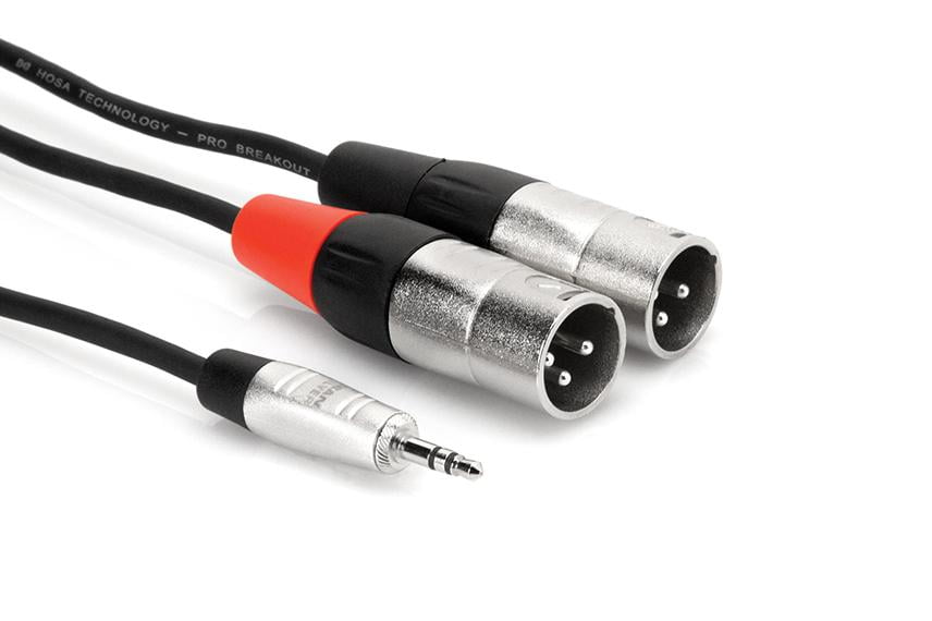 3.5mm TRS Stereo Female to Dual RCA Male Breakout Y Cable 2-Pack Hosa YMR-197