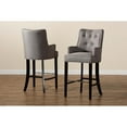 thumbnail image 7 of Baxton Studio Aldon Modern and Contemporary Grey Fabric Upholstered and Dark Brown Finished Wood 2-Piece Bar Stool Set, 7 of 7