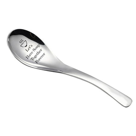 

Mnjin Engraved Spoon Wonderful Present For Lover Couple And Girlfriend Boyfriend Dinner Tableware Soup Spoons With Engraving C