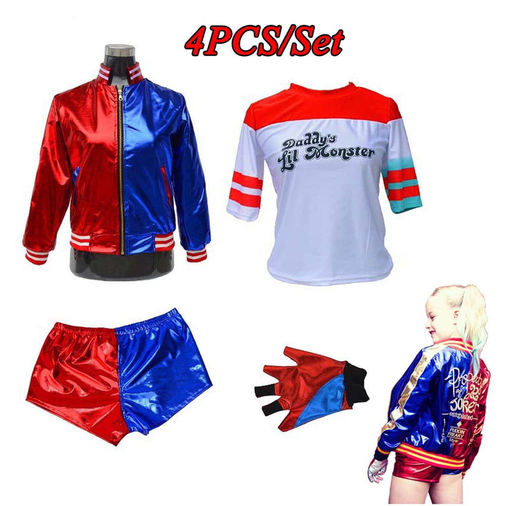 4PCS/Set Harley cosplay costumes Squad Quinn Party costume Kids/Adult ...