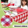thumbnail image 2 of Rectangle Table Cloth, Waterproof Vinyl Tablecloth with Flannel Backing, Wipeable Buffalo Plaid Table Cover for Valentines & Mothers Day Dining Decorations and Outdoor (Red & White, 60"x102"), 2 of 7