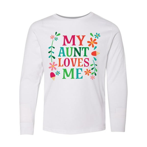 Inktastic My Aunt Loves Me Niece Long Sleeve Youth T-Shirt