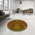 thumbnail image 4 of Ahgly Company Machine Washable Indoor Round Transitional Saffron Red Area Rugs, 3' Round, 4 of 7