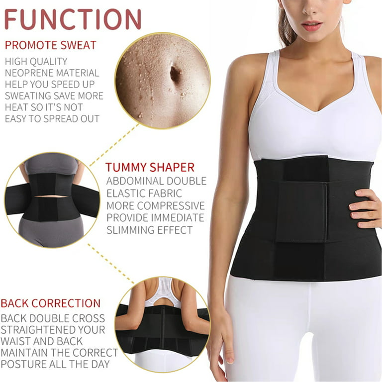 Lilvigor Waist Trainer for Women Tummy Control Lower Belly Fat Waist  Trimmer Slimming Body Shaper 3 Hook&Loops