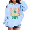 thumbnail image 2 of SJLDQY Girl's Hoodies Casual Hooded Sweatshirt Long Sleeve Letter-shaped floral Graphic Pullover Tops Size 8-9 Years, 2 of 4