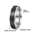 thumbnail image 4 of HIJONES Men's Women's Stainless Steel Sandblasted Ring Two Tone 6MM Brushed Finish Pinky Band Black Size 8, 4 of 6