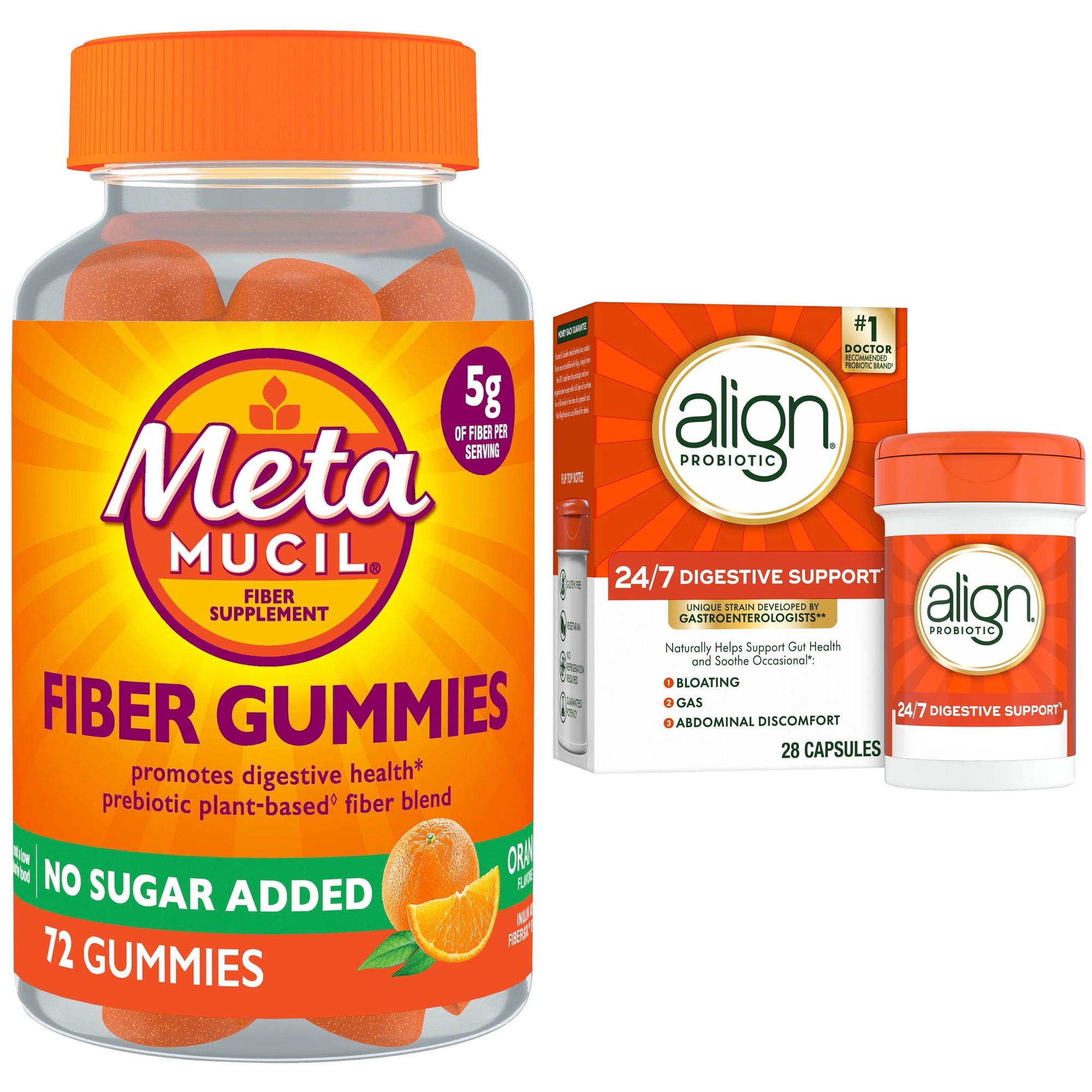 Metamucil Fiber Gummies and Align 24/7 Digestive Support Bundle