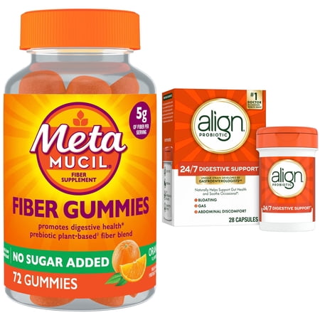 Metamucil Fiber Gummies and Align 24/7 Digestive Support Bundle