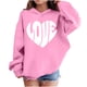 thumbnail image 1 of Sudadera con capucha y estampado de corazón de San Valentín, sudadera de manga larga para niños y niñas, chaqueta para niñas de talla mediana y grande., 1 of 7