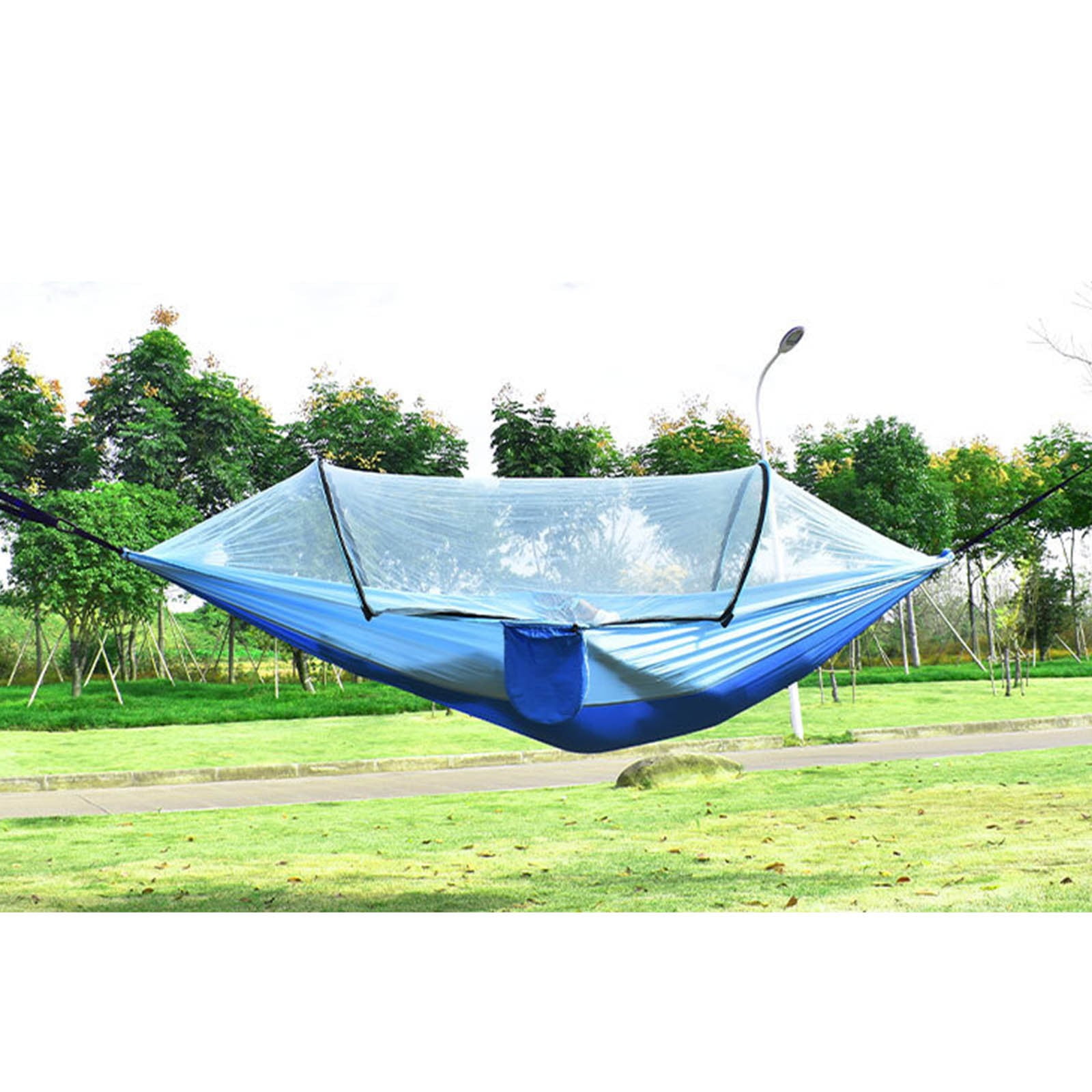 Matoen Camping Hammock, Portable Double/Single Travel Hammock Insect Netting Nylon Hammock Swing for Backyard Garden Camping Backpacking Survival Travel