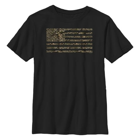 Boys 8-20 Mossy Oak Flag Tee Color: Black Size: LARGE