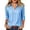 *Sky Blue, variant on VBVC Women's Cotton Collared V Neck Blouse, Ladies' 3/4 Sleeve Rolled Cuff Shirt, Casual Loose Fit Work Office Top For Women,Army Green,S-3XL