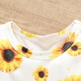 thumbnail image 5 of CAICJ98 Toddler Baby Girl Fall Winter Outfits Sleeveless Sunflower Dress + Long Sleeve Cardigan+ Hat Set 3 6 12 18 24 Months 2T 3T 4T Baby Girl Clothing (Gold,12-18 Months), 5 of 8