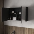 thumbnail image 2 of Mirrors for Personal Care & 3-Shelf Storage - Wall-Mounted Black Medicine Cabinet, 2 of 4