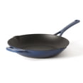 thumbnail image 2 of Martha Stewart Gatwick 12” Enameled Cast Iron Skillet, Classic Blue Exterior with Matte Black Enamel Interior, Rust Resistant, Oven Safe, 2 of 8