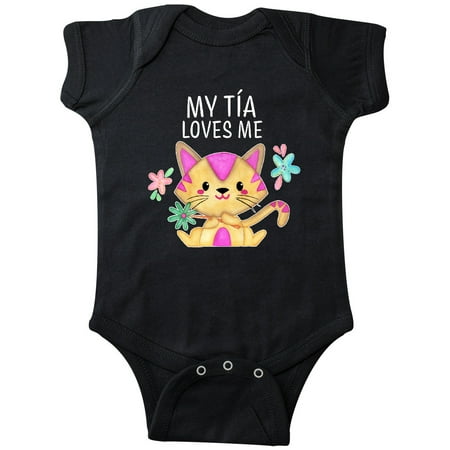 

Inktastic My Tía Loves Me with Cute Kitten and Flowers Gift Baby Boy or Baby Girl Bodysuit