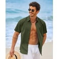 thumbnail image 2 of COOFANDY Men' Button Down Short Sleeve Shirt Casual Cotton Summer Beach Wedding Linen Shirts with Pocket, 2 of 6