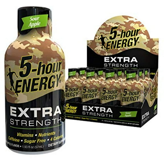 5 Hour Energy Shot Extra Strength Sour Apple- 72 Pack Of 2 Ounce Bottles