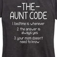 thumbnail image 3 of Instant Message - The Aunt Code - Women's Short Sleeve Graphic T-Shirt, 3 of 6