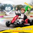 thumbnail image 4 of Qaba Electric Go Kart with 24V 9Ah Battery, Dual 150W Motors, Adjustable Seat & 11.2MPH High Speed, Slow Start, 5-Point Harness, for 6-12 Years, Red, 4 of 9