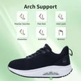 thumbnail image 3 of JOYFON Women's Walking Shoes Arch Support Orthotic Breathable Tennis Sneakers for Plantar Fasciitis Pain Relief Black 9.5, 3 of 6
