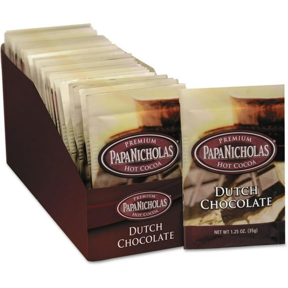 PapaNicholas Coffee 79224 Premium Hot Cocoa, Dutch Chocolate, 24/Carton