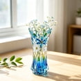 thumbnail image 4 of SUYOLL Gradient Embossed Glass Vase Scalloped Rim Thick Clear Glass Vase Floral Vase For Home Centerpiece Wedding Living Room Dining Table Party Decor Housewarming Gift, 4 of 7