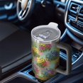 thumbnail image 6 of 40oz Pioneer Flower Floral Print Pattern Insulated Tumbler with Handle, BPA-Free Leak Proof Lid and Straws, Double Wall Vacuum, Hot 12h/Cold 34h, 6 of 6