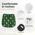 thumbnail image 4 of Gukieu green Christmas Element Print Women's Sports Shorts with Drawstring Elastic Waistband for Running, Yoga, Fitness-Medium, 4 of 7