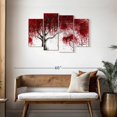 thumbnail image 3 of Elephant Stock Magenta Kissing Tree Wall Art - Horizontal Multi Panel Canvas - Living Room Wall Decor - Floral And Botanical Multi Panel - Red And White Decor By Ashvin Harrison - 43" x 27", 3 of 8