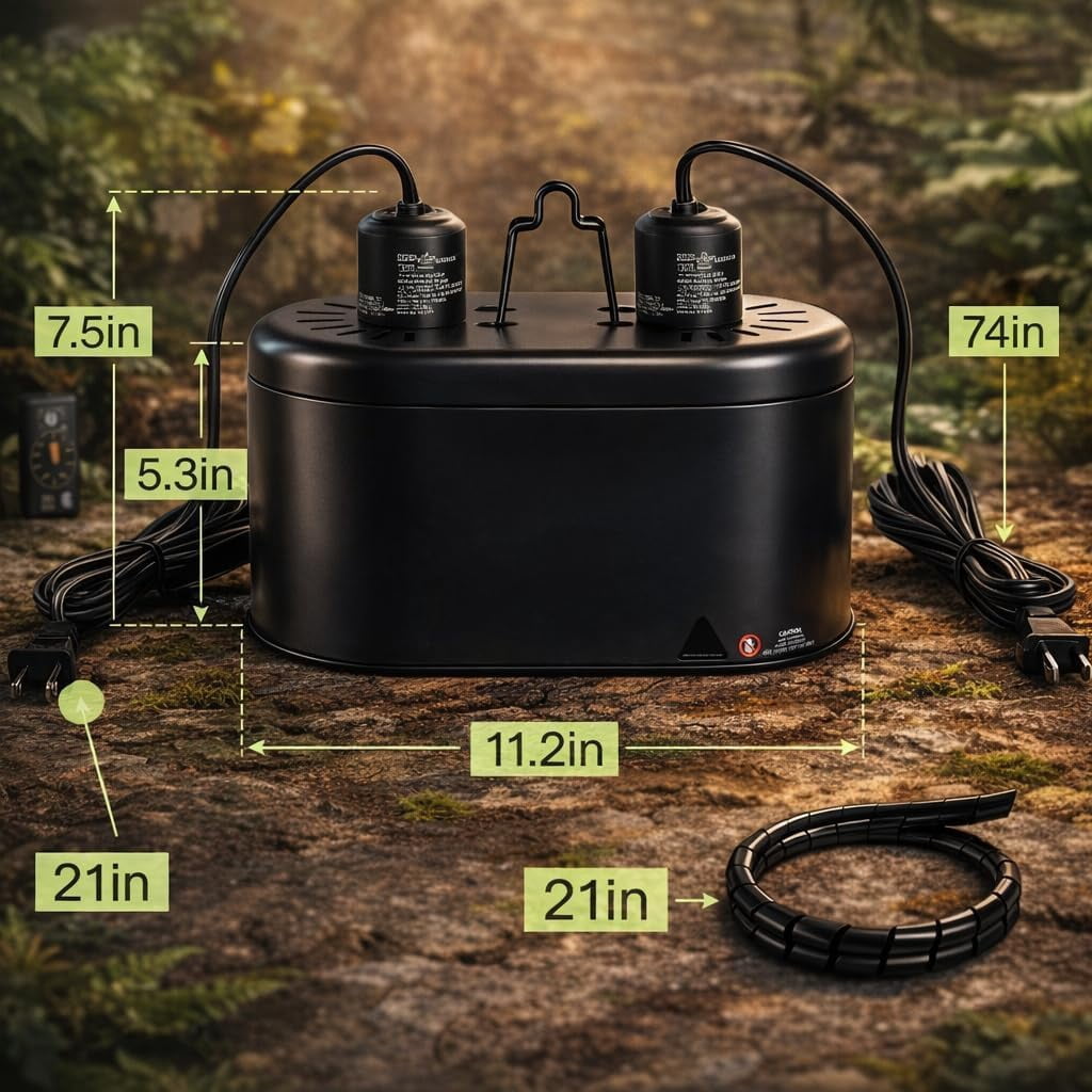 REPTIZOO T5 HO UVB Lighting Combo Kit, Terrarium Hood Comes with