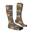 thumbnail image 3 of Picia Women Crew Soft Moisture-wicking Socks Colorful Flowers with Butterfly Pattern Design Cotton Socks, One Size fit All, 3 of 9