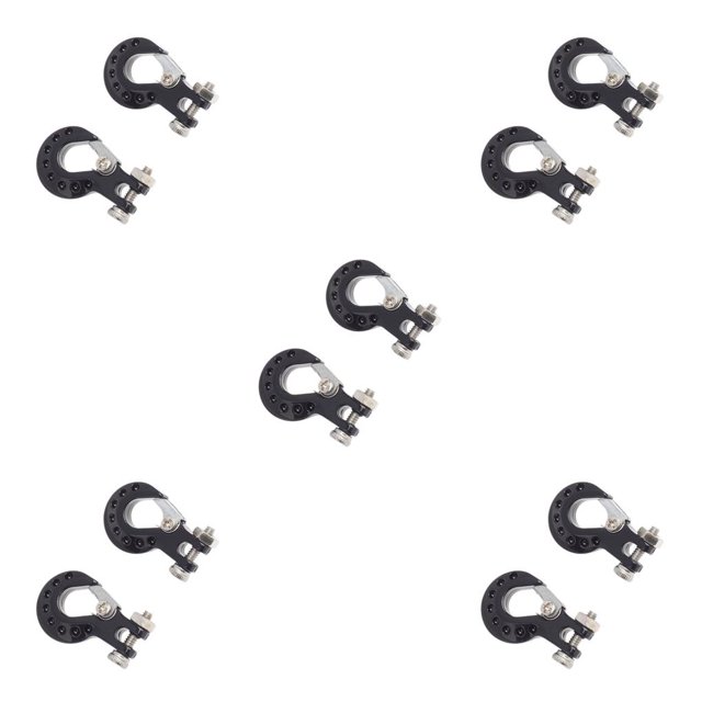 Ounissouiy Paquete de 2 ganchos para remolque, superficie lisa, etiqueta de tracción, ganchos de metal artesanales, instalación práctica multicolor, Negro 5piezas Ounissouiy CBP375073