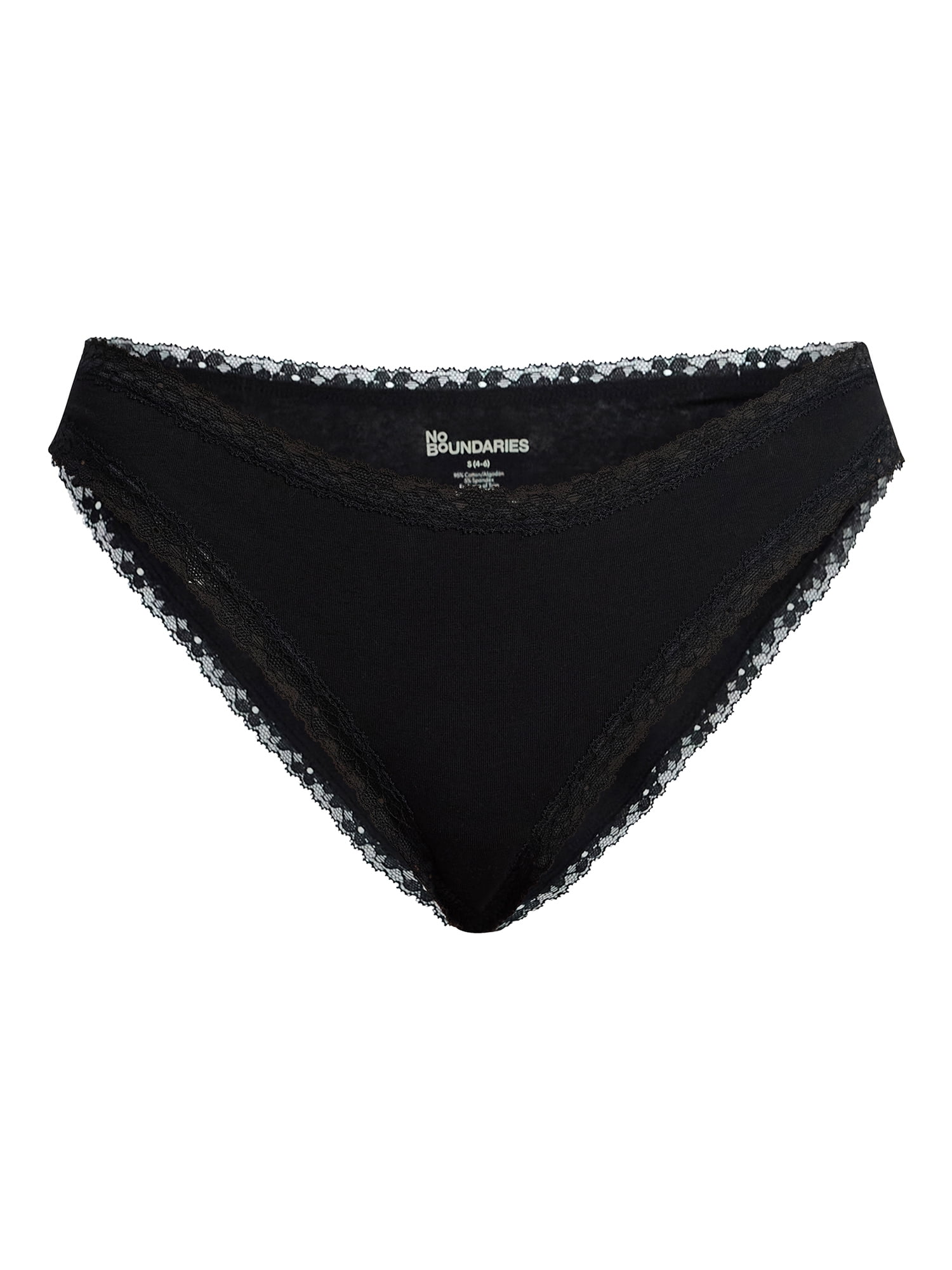 No Boundaries Cotton Lace Hi Cut Bikini Women's and Women's Plus, Sizes XS-XXXL