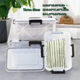 thumbnail image 5 of Plastic Storage Bins Tote Organizing Container with Durable Lid and Seal and Secure Latching Buckles and Wheels，Clear,3 Pack（Three sizes：L-32qt M-19qt S-12qt）, 5 of 5