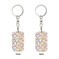 thumbnail image 2 of Goofa Rainbow Flowers Printed Rectangular Metal Keychain Bag Charm Floral Charm for Purse Keys Metal Keyring Gift for Women Accessories, 2 of 7