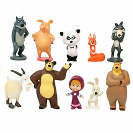 10 PCS Masha and The Bear Action Figures Set Party Toys Dolls Gift Cake Toppers
