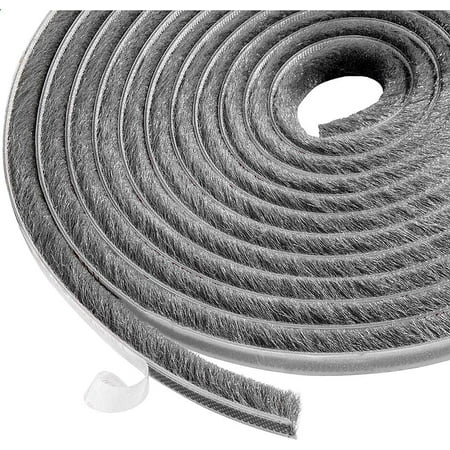 

Yozhu 10m Brush Strip Windproof and Dustproof Self Adhesive Brush Seal for Movable Windows and Doors 9mm Width x 9mm Height Gray