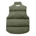 thumbnail image 3 of Homeyce Mens Puffer Vest Stand Collar Quilted Outerwear Vest Zipper Sleeveless Corduroy Jackets with Pockets Packable Casual Winter Streetwear for Hiking Golf Outdoor,Green XL, 3 of 6