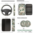 thumbnail image 7 of Binienty Boho Floral Sea Turtle Vehicle Seat Covers 14 Pieces with Vehicle Armrest Cover Seat Headrest Cover Seat Belt Cushion Pad Coasters Car Interior Accessories Set, 7 of 7
