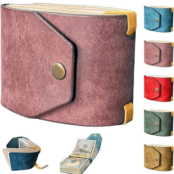 The Cash Wrap Wallet, Fast Cash Access Money Holder for Cash Leather Money Holder Handy Purse Bands Wallet Organizer (Purple)