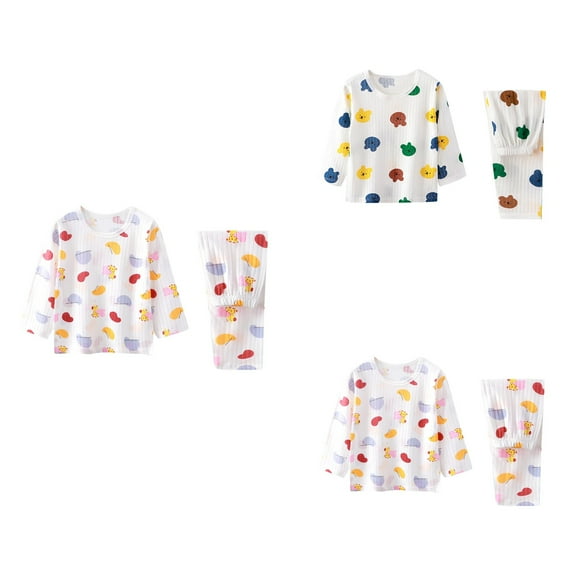 Ahuyic Toddler Kids Clothing Set,Kids Casual Outfits,Children's Round Neck Long Sleeved Shirt Elastic Waistband Pants Breathable Home Suit Set
