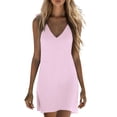 thumbnail image 3 of Neewe Summer Dresses for Women 2026 Plain V Neck Sleeveless Tshirt Sundress Casual Tank Dress S-2XL, 3 of 8