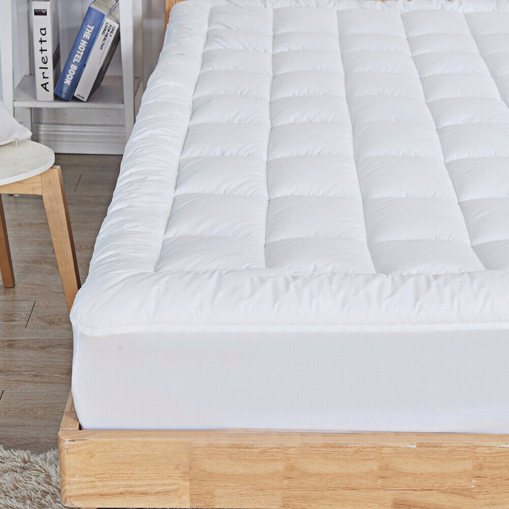 Cal King Size Mattress Topper Pad Pillow Top Mattress Cover Pocket Fit ...