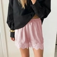 thumbnail image 2 of Fewfanhot Ladies' Fashion Casual Lace Satin Sleep Shorts Elastic Waist Soft Lightweight Design Luxurious Breathable Loungewear, 2 of 5